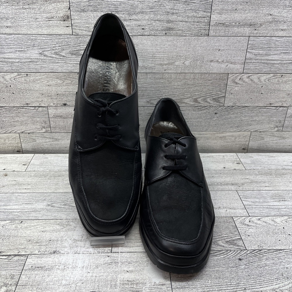 Mephisto Rica Black Leather Suede Oxford Lace Up Shoes Women Size 9.5